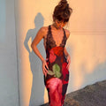 New european and american style women's lace camisole maxi dress - sexy beach vacation dress for cross-border e-commerce