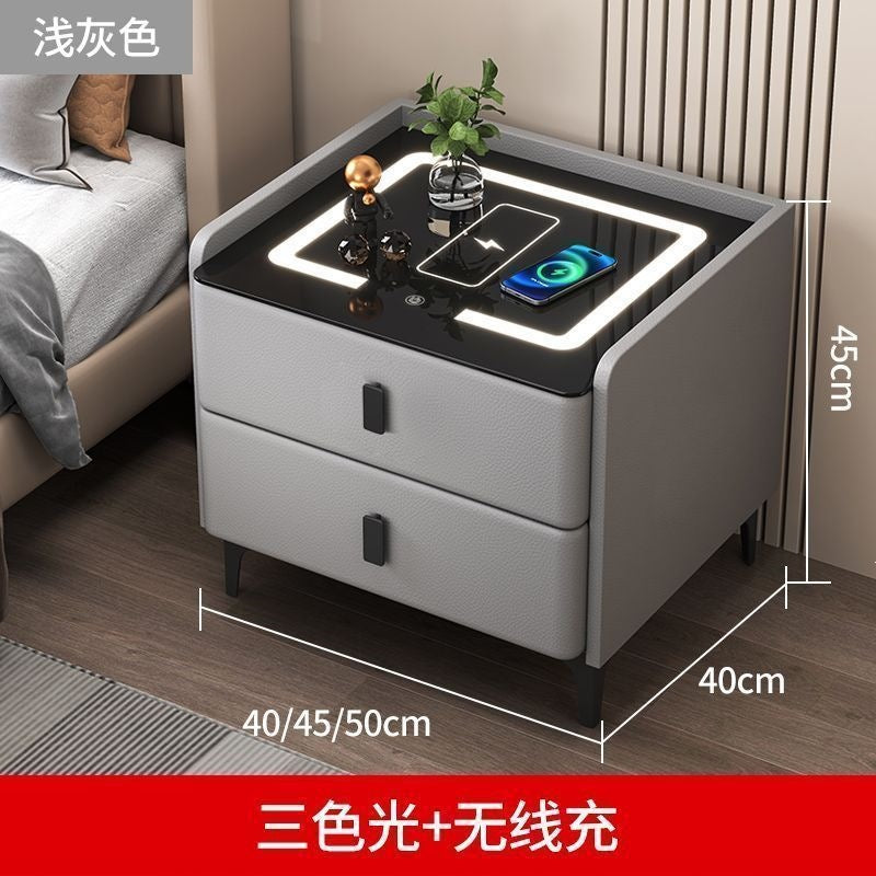 Smart nightstand modern bedroom home light luxury minimalist smart wireless charging multifunctional fingerprint lock practical cabinet