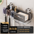 Suction cup toothbrush tissue box holder - no drilling required - bathroom rinse cup organizer - wall mounted toothbrush rack - wet wipe storage