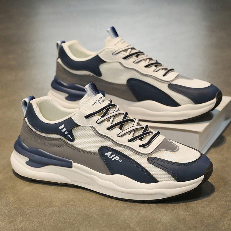 2025 spring new trendy men's shoes breathable sneakers men's casual running shoes dad shoes ins style korean fashion