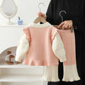 Girls' fall/winter outfit set - new  collection: autumn two-piece set for little girls, featuring lace sleeves