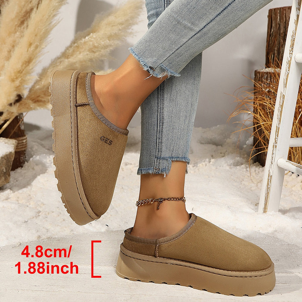Exportplus size half slippers women's winter cotton shoes winternew arrivaloutwearheattech one-leg thick sole snow boots