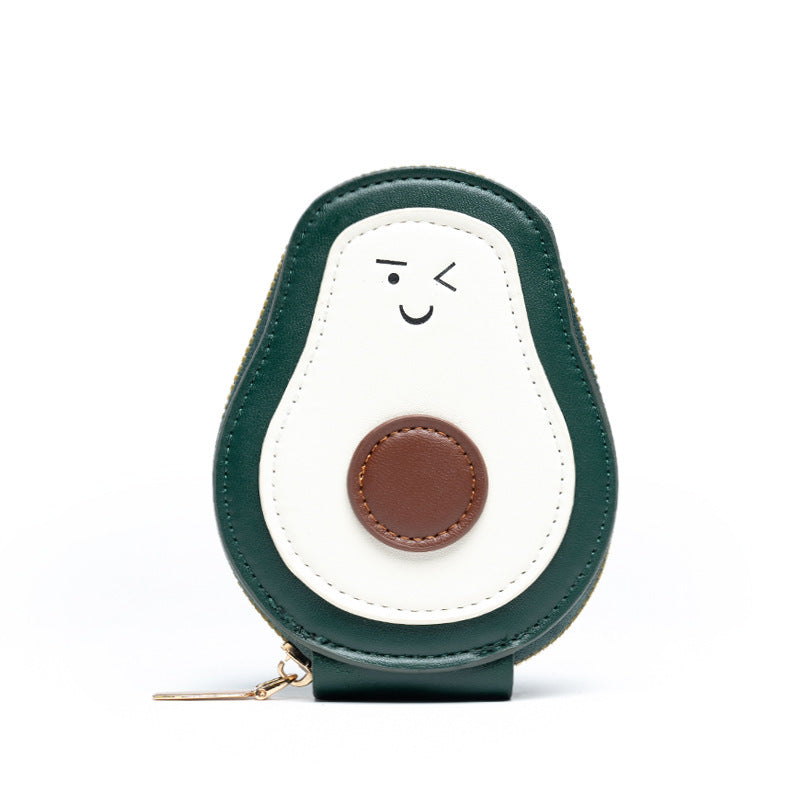 Organ card bag, certificate, new PU avocado mini cute change bag, multi-card storage, large-capacity bank card