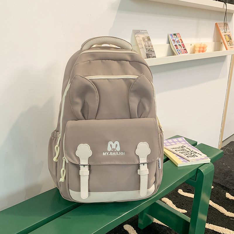 Japanese style cartoon rabbit ears school bag large capacity casual middle school students two-dimensional girls cute tutoring backpack