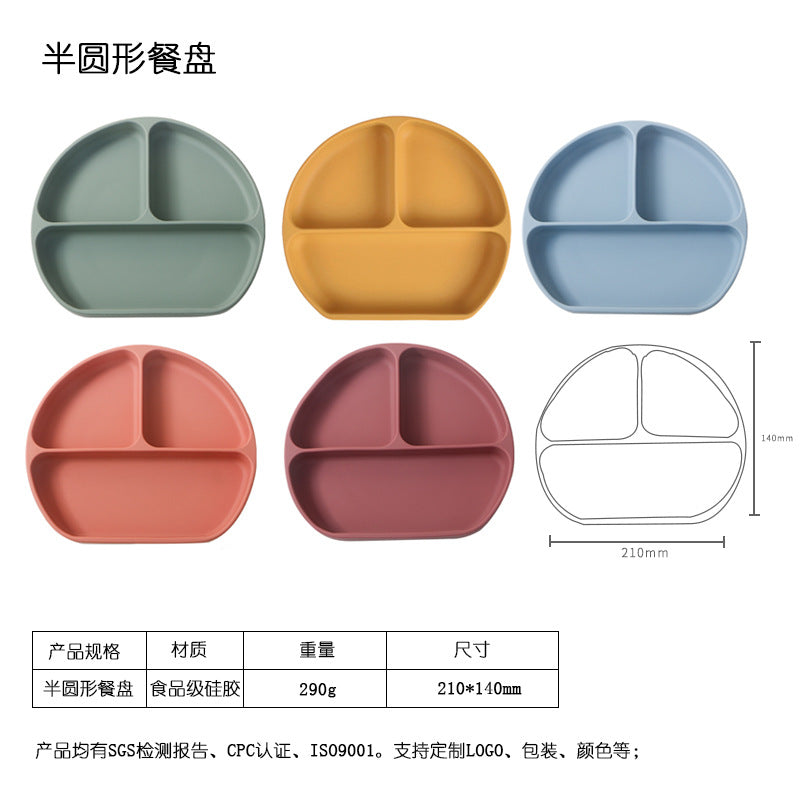 Customized cross-border hot-selling children's dinnerware set, food-grade platinum silicone tableware, silicone bowl and spoon, baby and maternity products