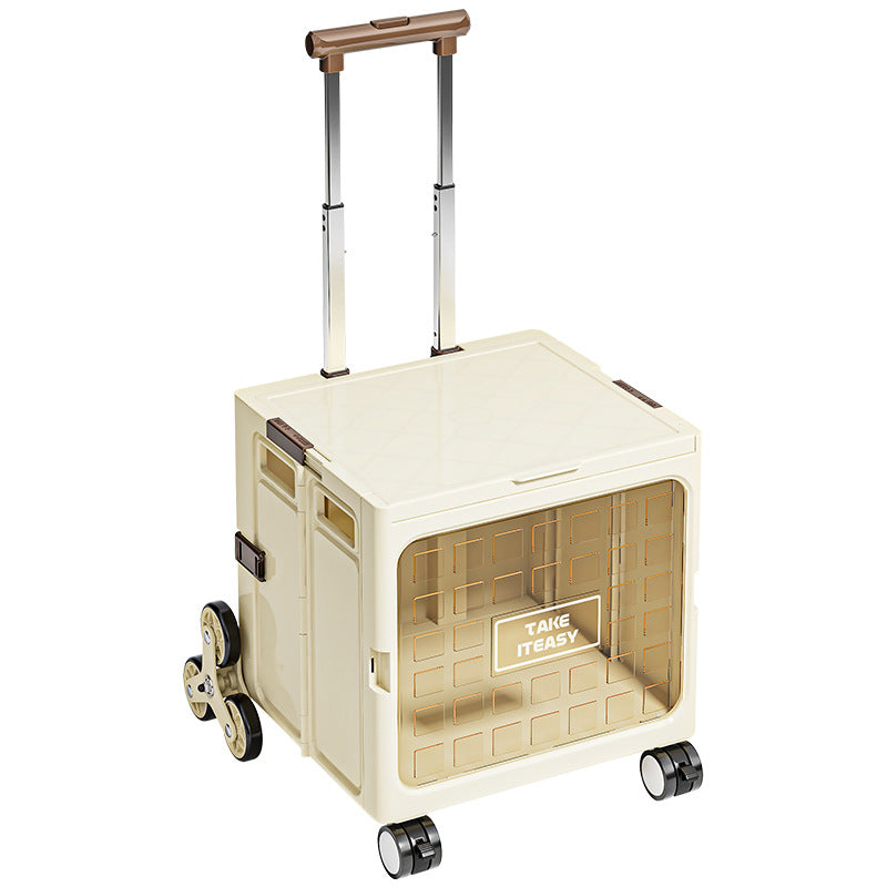 Rod storage box Car outdoor foldable hand-pulled camping Camping finishing box Multifunctional trolley with pulley