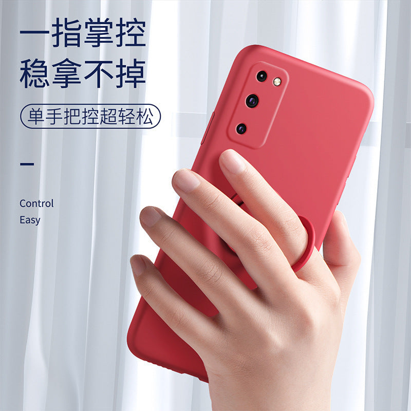 Suitable for samsung s25ultra mobile phone case s24fe liquid silicone ring holder all-inclusive s10 lens protective case