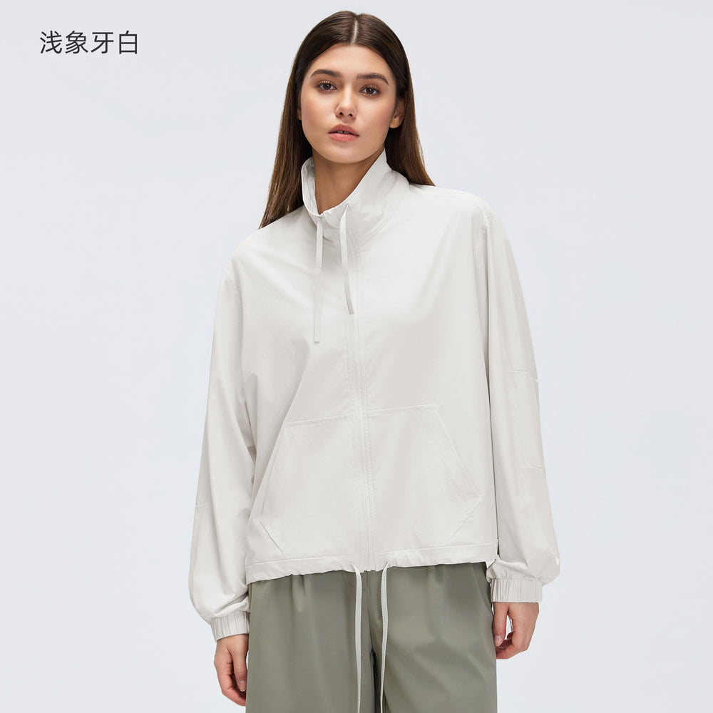 Spring new arrival: women's stand collar activewear top - relaxed fit, versatile long sleeve, perfect for sports and fitness (style d26005)