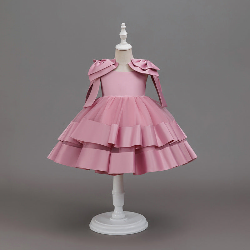 New arrival cross-border kids dress first birthday party skirt first birthday skirt girl performance dress dressexportfashion