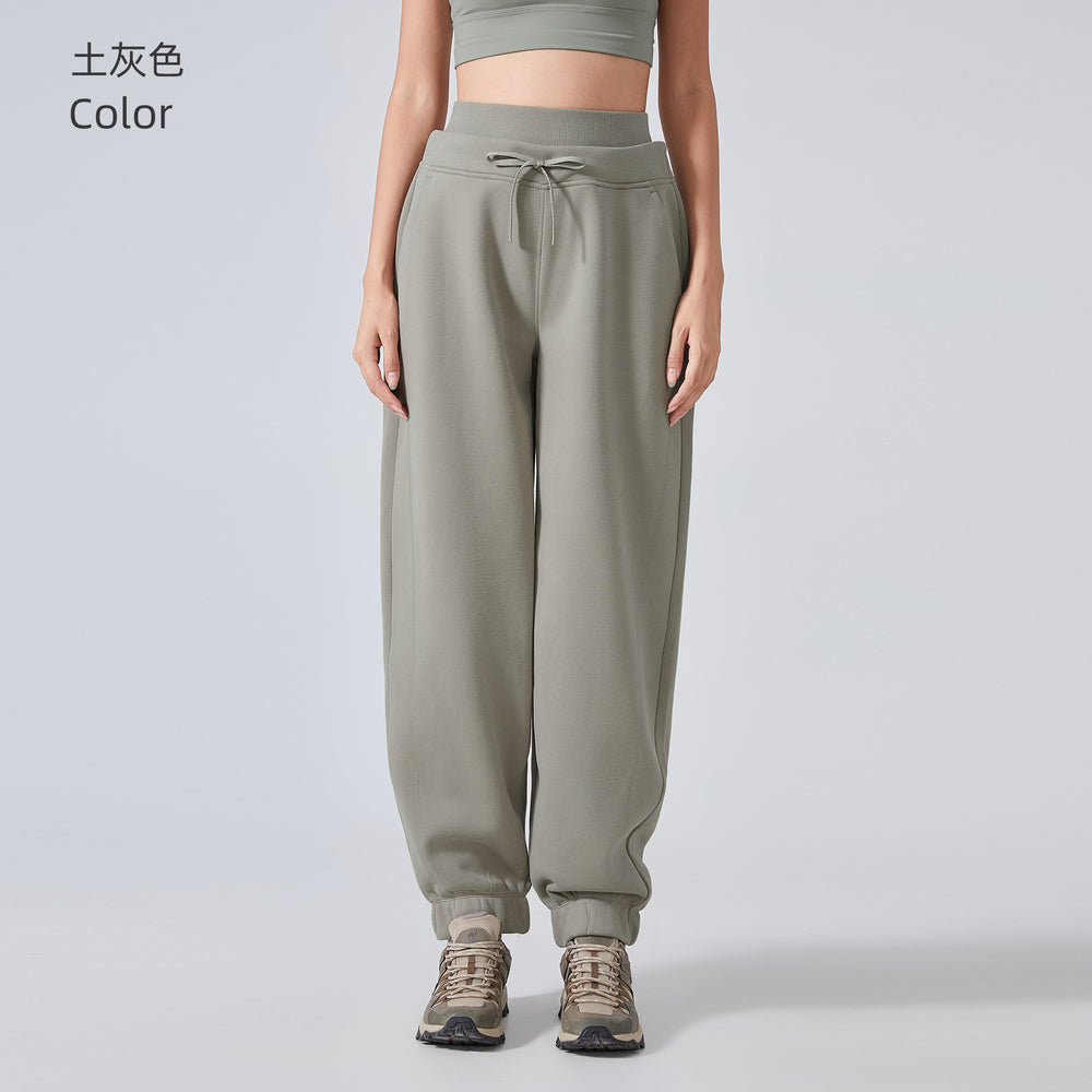 Women's fleece-lined warm sweatpants - stylish, versatile, casual joggers - loose fit, cuffed ankle, perfect for fitness and yoga - daw154