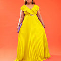 C8486p with belt summer european and american women's clothing fashion sexy ruffles pleated large skirt long skirt foreign trade dress