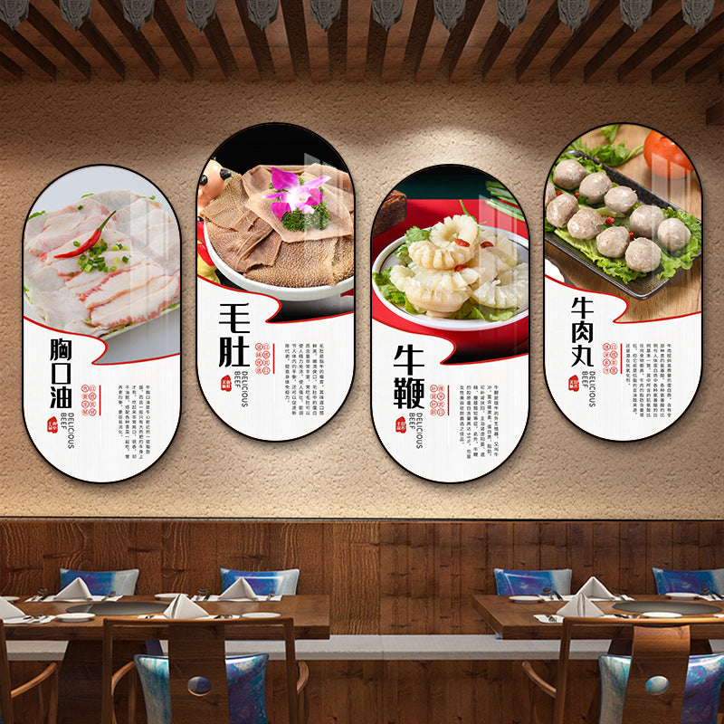 Chaoshan beef hot pot shop decorative painting beef part map poster mural hotel box restaurant barbecue shop hanging painting