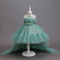 Girls' formal dresses with train length, detachable back length, children's princess dresses, gradient flower girl wedding dresses, cross-border dropshipping