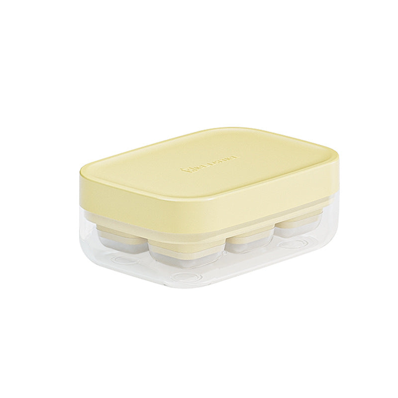 Food grade silicone ice cube square ice grid mold small block storage press type ice box storage box frozen ice abrasive tool