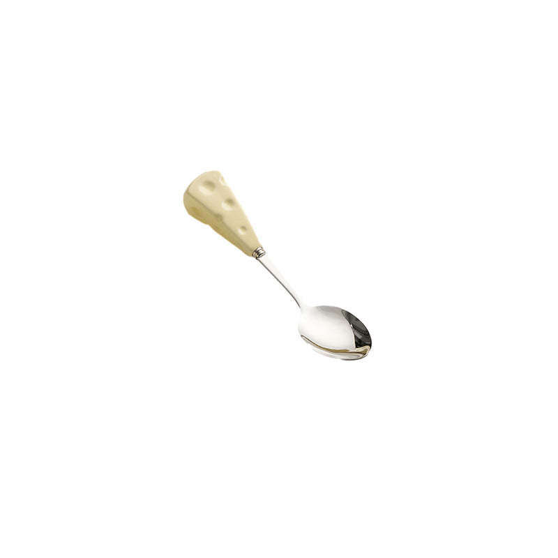 Platform carefully selected creative ceramic cheese handle knife, fork and spoon, high-looking kids stainless steel fork and spoon, western food knife wholesale