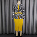 New arrivalprinting waist long sleevesoutwear elegance hip skirt party dresstwo-piece set