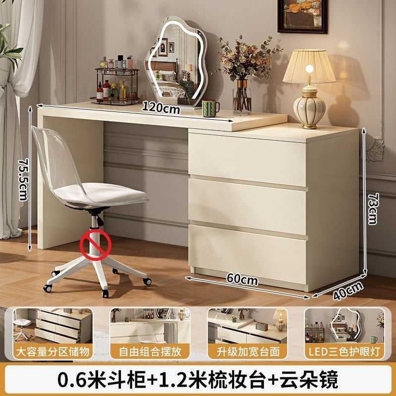 French cream style bedroom vanity table all-in-one chest of drawers dressing table bed end storage cabinet corner table small apartment with drawers