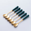 Nordic fruit fork spoon mooncake knife and fork creative household stainless steel fruit pick coffee spoon ceramic storage jar suit