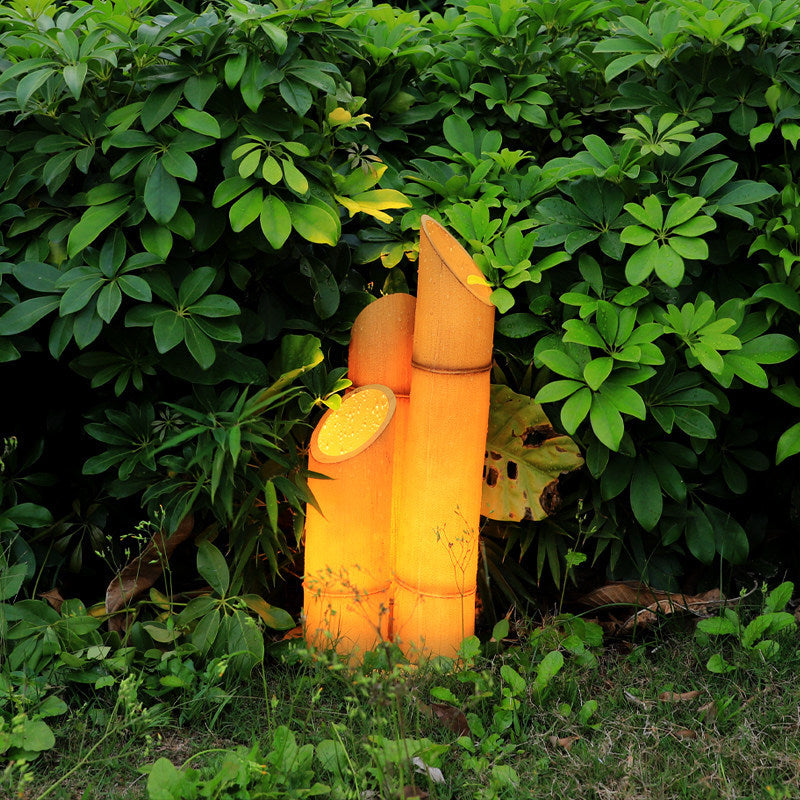 Outdoor waterproof courtyard light, bamboo style lawn lamp, garden villa landscape lighting, modern minimalist park resin bamboo lamp