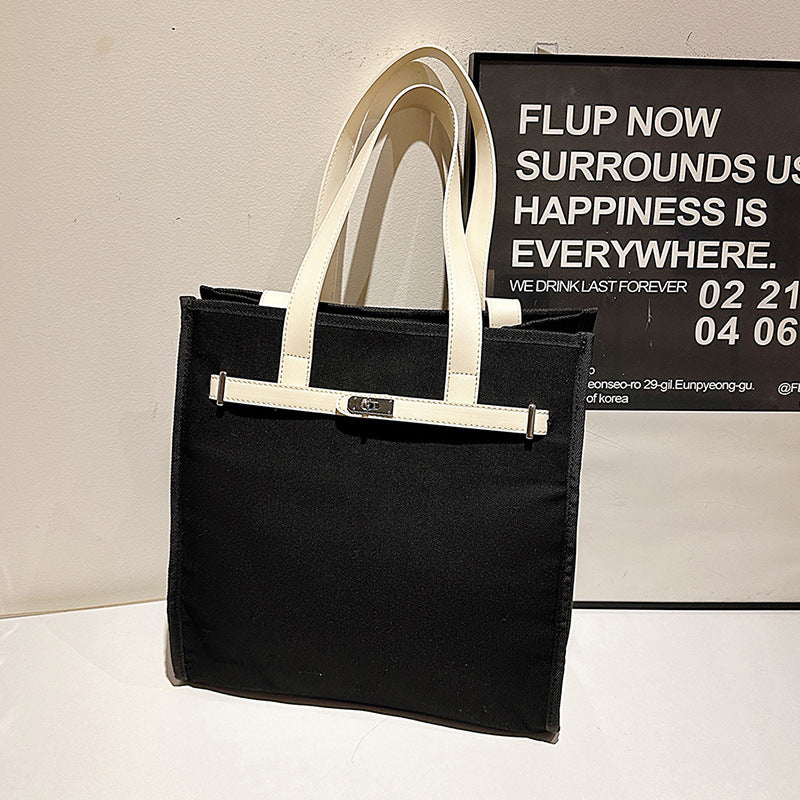 Simple niche design single shoulder portable tote bag women's 2025 autumn and winter new fashionable large-capacity bucket bag