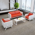 Modern minimalist retail store corporate client business reception area lounge waiting room showroom negotiation office sofa