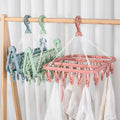 New arrivalthickened 32 clip multi-clip clothes drying rack clothes hanger multifunctional hotel plastic clothes hanger for home socks