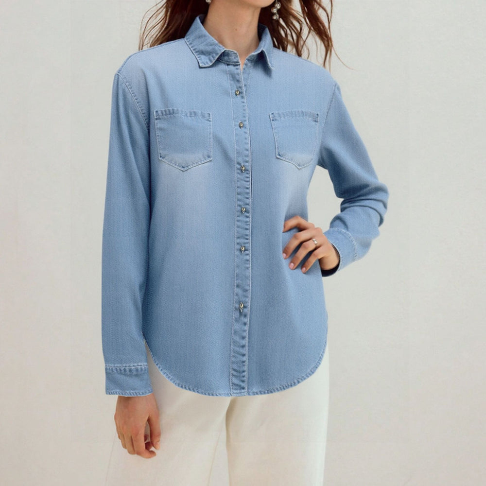 306 in stock yt268 cross-border fashionable casual loose single-breasted denim shirt jacket for  us & europe
