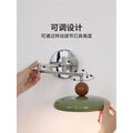 Retrofrench wall lamp rocker arm bedroom bedside lamp wiring-free wiring wall lamp cream style medieval master bedroom long arm lamp