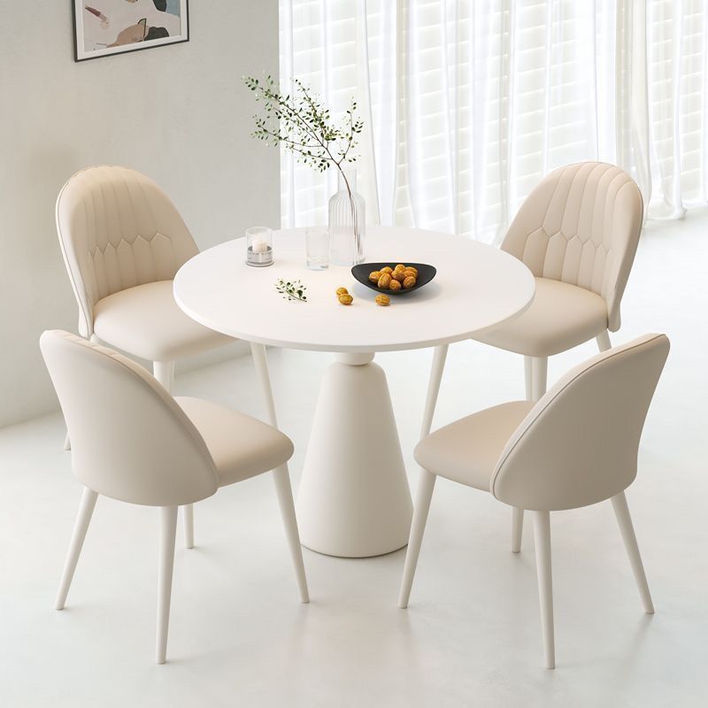 Cream style slate round table accessible luxury negotiation table and chair combination for home living room casual reception table and chair package wholesale