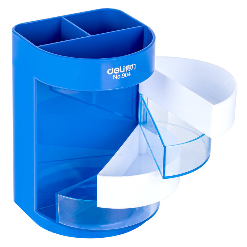 Deli Stationery 904 Creative and fashionable multi-layer pen holder round pen tea desktop pen bucket storage box pen holder wholesale