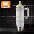 316 stainless steel ice cup handle portable straw double drink thermos cup outdoor sports water kettle wholesale