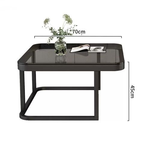 Accessible luxury coffee table living room for home modern casual small apartment popular square glass slate tv cabinet combination coffee table
