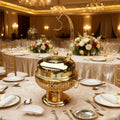 Gold round stainless steel buffet warmer - alcohol-fired buffet stove - ideal for hotels and restaurants