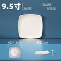 White square melamine dinnerware set - western style plates, fast food plates, covered fried rice/sauce dishes - wholesale for student cafeterias and dining halls