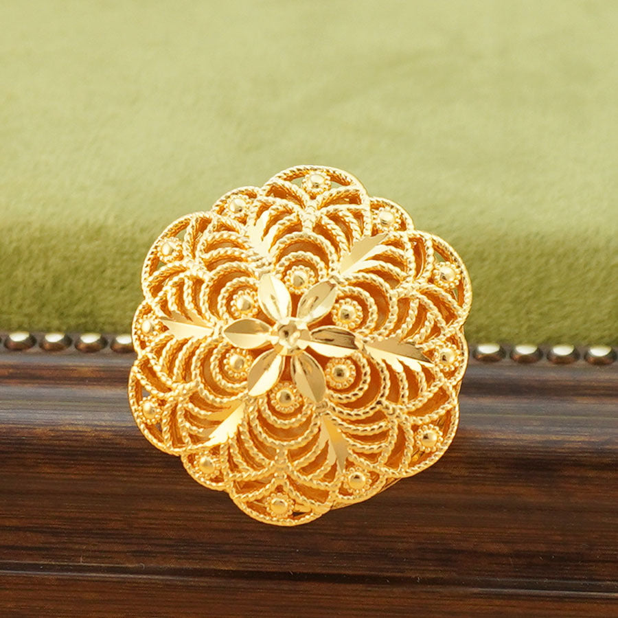 Middle eastern fashion women's ring adjustable size wedding party prom accessories large hollow thick flower ring