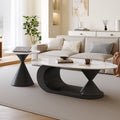 Italian normcore slate coffee table for home living room oval double coffee table small apartment designer coffee table combination