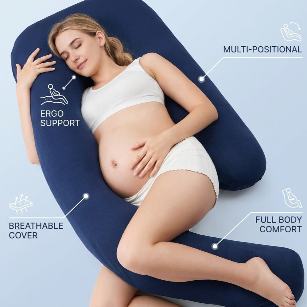 J-shaped split inner pillow - the ultimate pregnancy pillow for side sleepers
