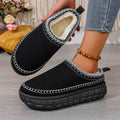 autumn new arrival: slip-on, plus-size, chunky sole, comfortable, warm, ethnic style, half-slipper, warm, export, cross-border wholesale