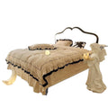 French cream genuine leather princess style minimalist 1.5m wedding bed 1.8m double bed master bedroom light luxury italian retro butterfly bed