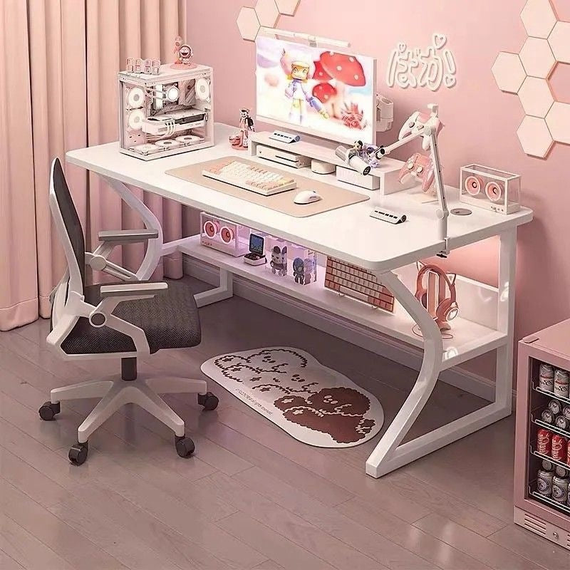 Perforated board e-sports table desktop computer table bedroom for home desk student study desk bookshelf all-in-one table