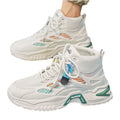 Men's winter 2025 new arrival: youth sports casual high-top sneakers - breathable mesh, height-boosting, dad shoes style, versatile trendy footwear
