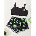 women's pajamas summernew arrival sling off-shoulder home cute printed pajamas home wear night wear