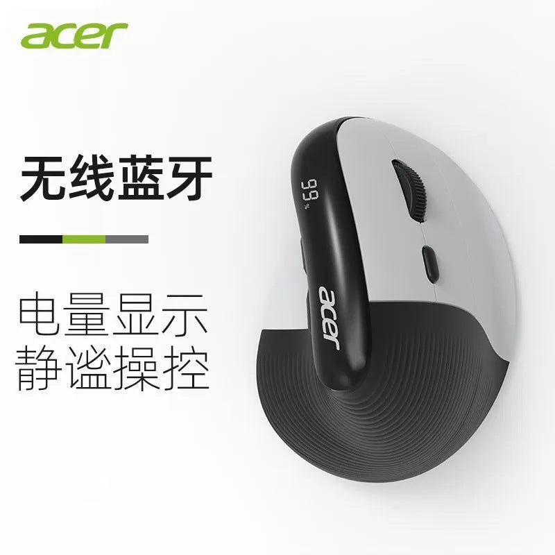 Acer omr217 ergonomic vertical mouse - illuminated, bluetooth tri-mode wireless, battery level display, for office and gaming