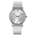 Women's fashion mesh strap heart-shaped minimalist watch - wholesale hot seller for aliexpress, large dial quartz watch for cross-border e-commerce