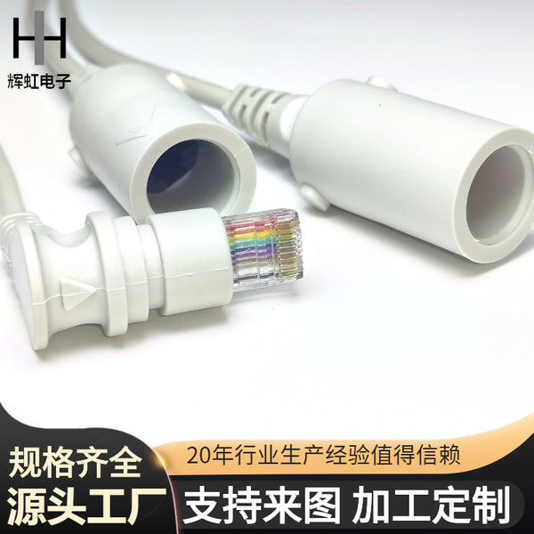 10-Core RJ45 male to female one for two, outdoor waterproof POE separator, surveillance webcam Gigabit network cable