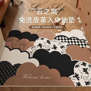 Entry door floor mat retro no-wash indoor entrance entrance mat household cuttable dust removal entry floor mat