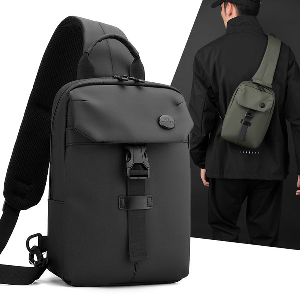 WEPOWER New Men's Casual Breast Bag Large Capacity Shoulder Bag Trendy Simple Design Practical Messenger Bag
