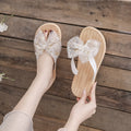Women's summer flip-flops: glitter bow, soft sole, open-toe sandals for beach & vacation - non-slip