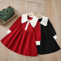new year's & christmas girls' sweater dress - children's knitted sweater dress with pearl collar, chanel-inspired sweet style