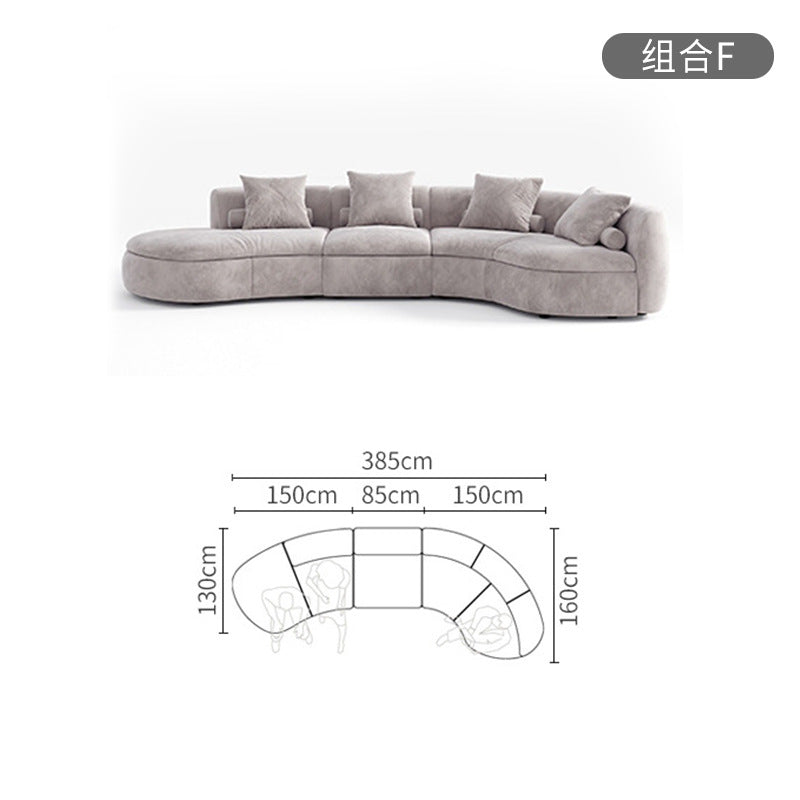 New arrival modern normcore cream style accessible luxury curved fabric sofa living room special-shaped zaji style sofa combination